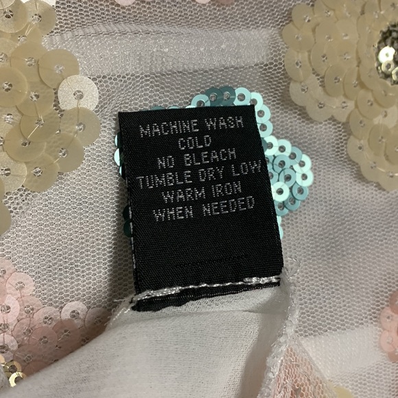 Love Stitch Sheer Sequined Floral Tank Size - Picture 6 of 7